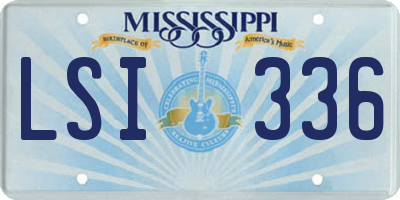 MS license plate LSI336