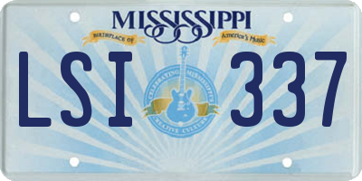 MS license plate LSI337