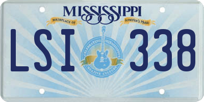 MS license plate LSI338