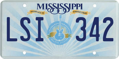 MS license plate LSI342