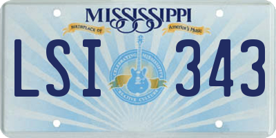 MS license plate LSI343