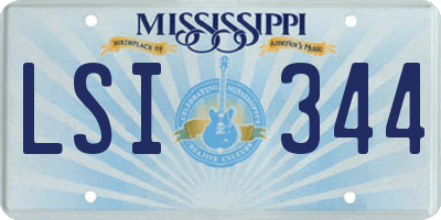 MS license plate LSI344