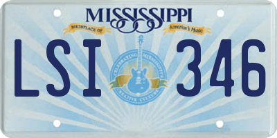 MS license plate LSI346