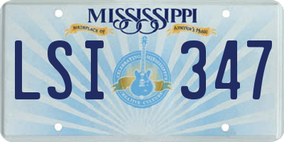 MS license plate LSI347
