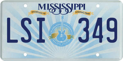 MS license plate LSI349