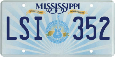 MS license plate LSI352