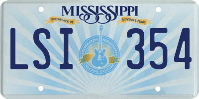 MS license plate LSI354