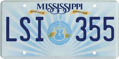 MS license plate LSI355