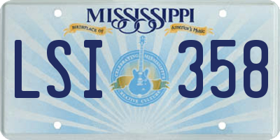 MS license plate LSI358