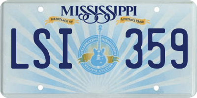 MS license plate LSI359