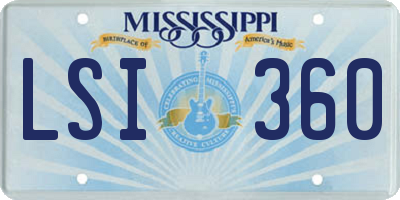 MS license plate LSI360