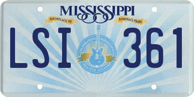 MS license plate LSI361