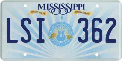 MS license plate LSI362