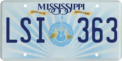 MS license plate LSI363