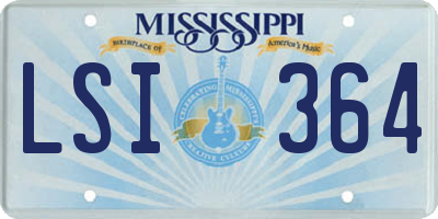 MS license plate LSI364