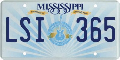 MS license plate LSI365