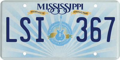 MS license plate LSI367