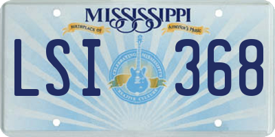 MS license plate LSI368