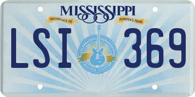MS license plate LSI369
