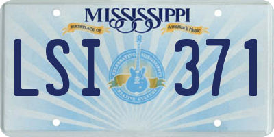 MS license plate LSI371