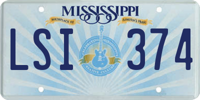 MS license plate LSI374