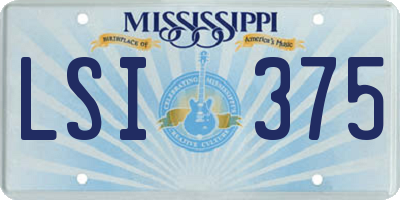 MS license plate LSI375