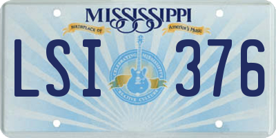 MS license plate LSI376