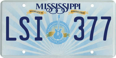 MS license plate LSI377