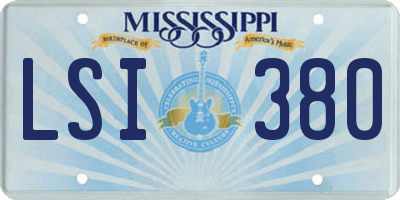 MS license plate LSI380