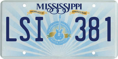 MS license plate LSI381