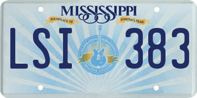 MS license plate LSI383