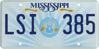 MS license plate LSI385