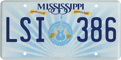 MS license plate LSI386