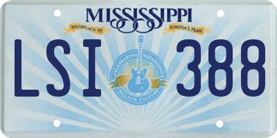 MS license plate LSI388