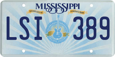 MS license plate LSI389