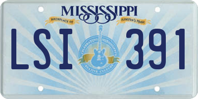 MS license plate LSI391