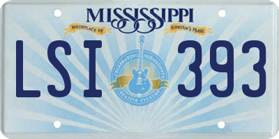 MS license plate LSI393