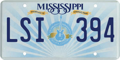 MS license plate LSI394