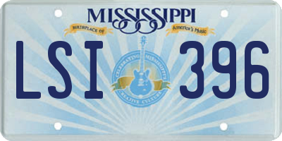 MS license plate LSI396