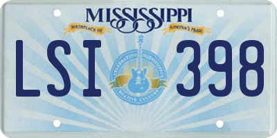 MS license plate LSI398