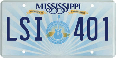 MS license plate LSI401