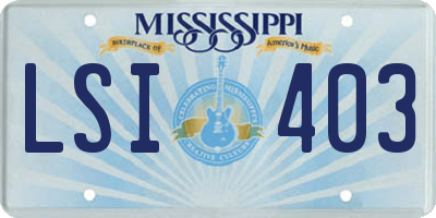 MS license plate LSI403