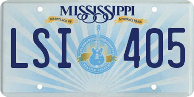MS license plate LSI405