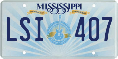 MS license plate LSI407