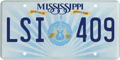 MS license plate LSI409