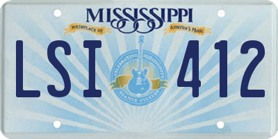 MS license plate LSI412