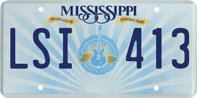 MS license plate LSI413