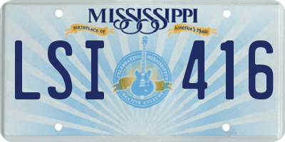 MS license plate LSI416