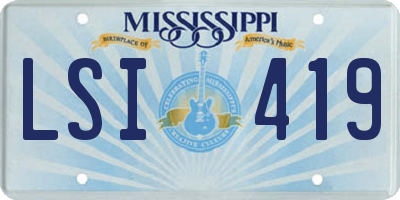MS license plate LSI419