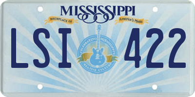 MS license plate LSI422